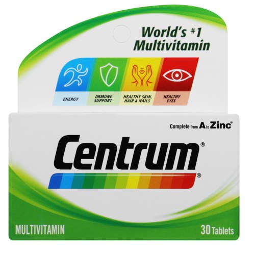 Picture of CENTRUM ADULT MULTIVITAMIN TABLETS - 30'S