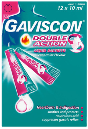 Picture of GAVISCON LIQUID ADVANCE PEPPERMINT SACHETS - 12 X 10ML