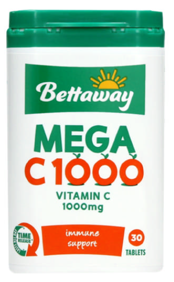 Picture of BETTAWAY MEGA C 1000 TABLETS - 30'S